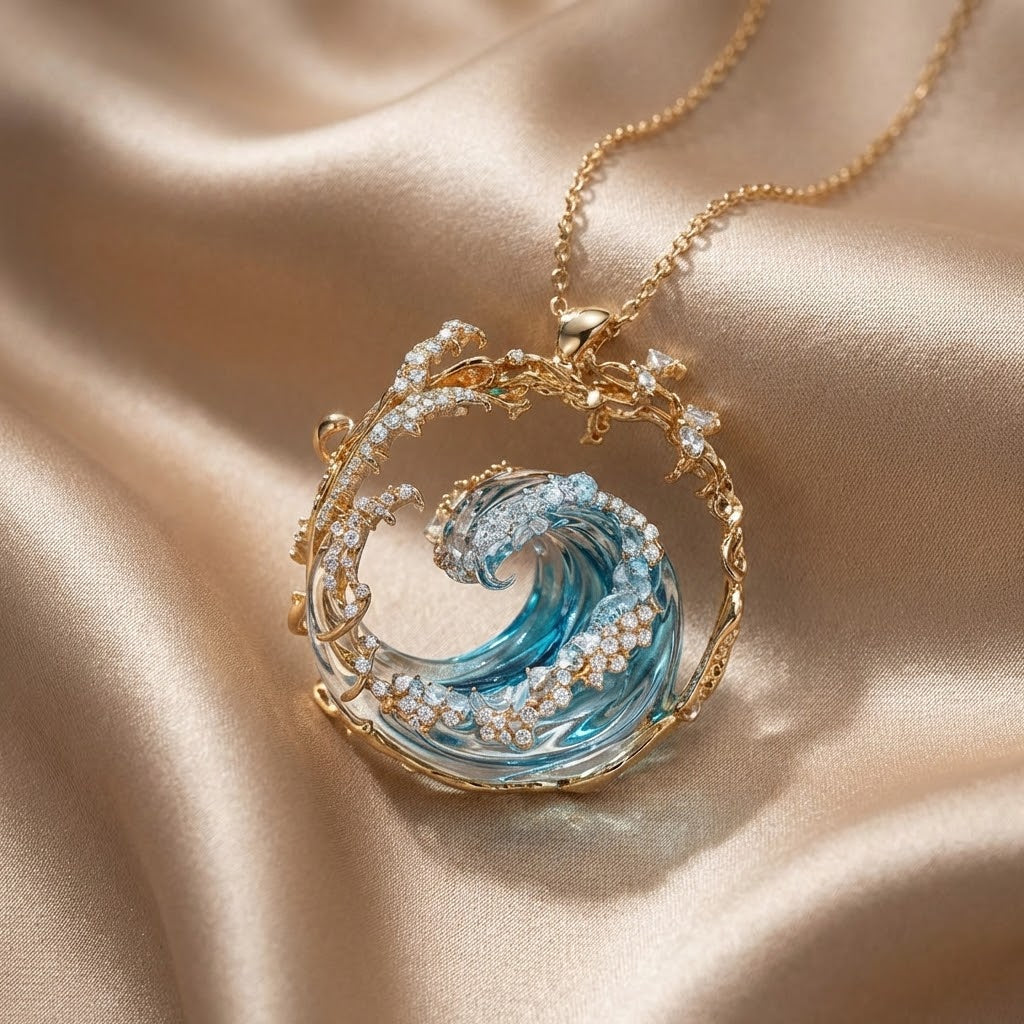 Collar Juramento al Océano: Colgante Oceánico de Elegancia