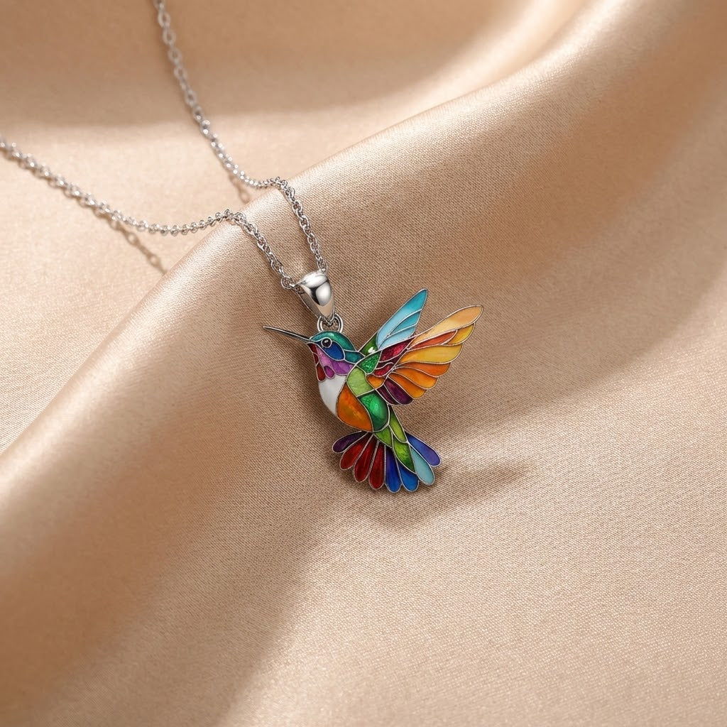 Collar de Colibrí con Aretes a Juego - Regalo Perfecto
