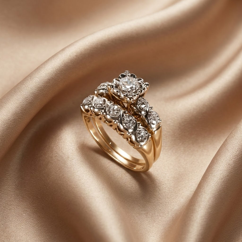 Anillo Vintage de Oro Brillante – Elegancia Clásica y Atemporal