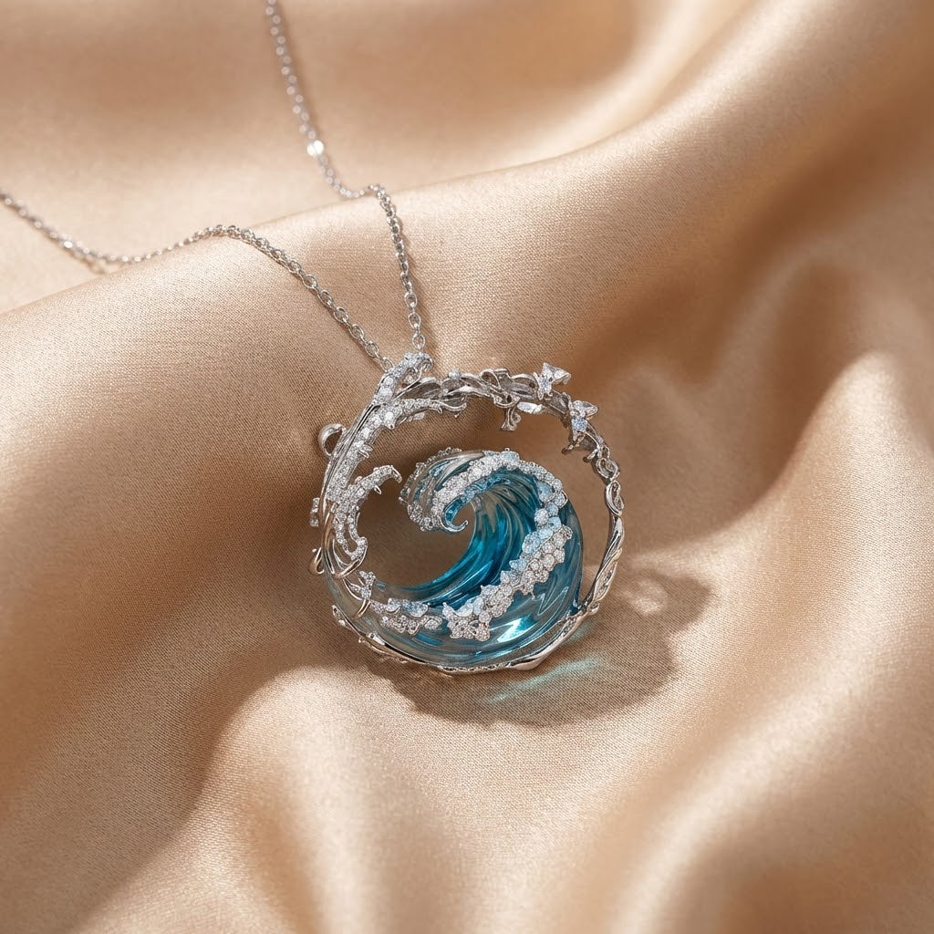 Collar Juramento al Océano: Colgante Oceánico de Elegancia