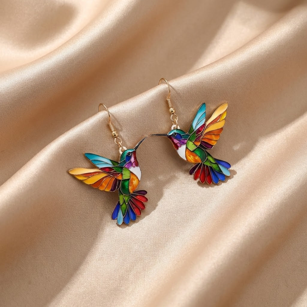 Collar de Colibrí con Aretes a Juego - Regalo Perfecto