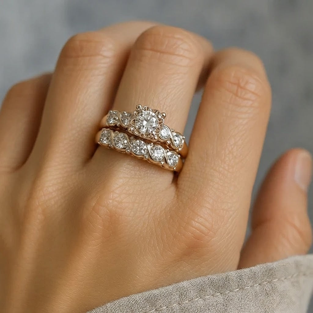Anillo Vintage de Oro Brillante – Elegancia Clásica y Atemporal