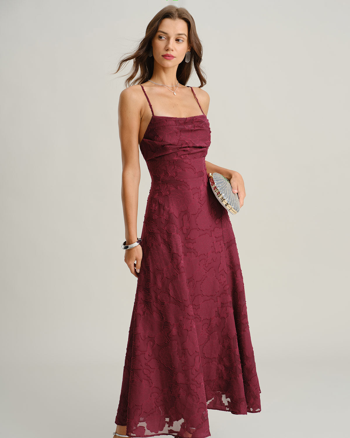 Lea™ | Vestido Jacquard Slip Maxi