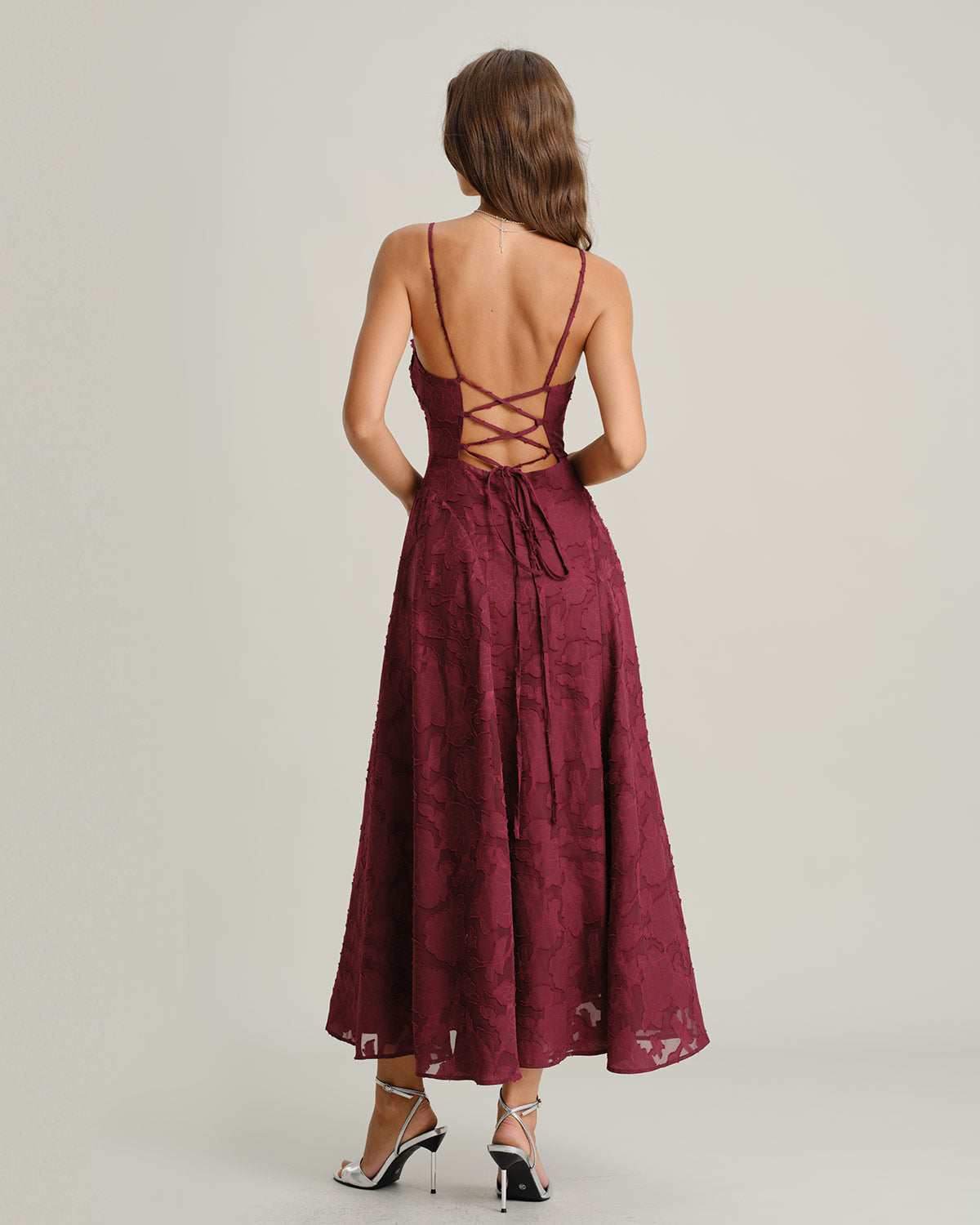 Lea™ | Vestido Jacquard Slip Maxi