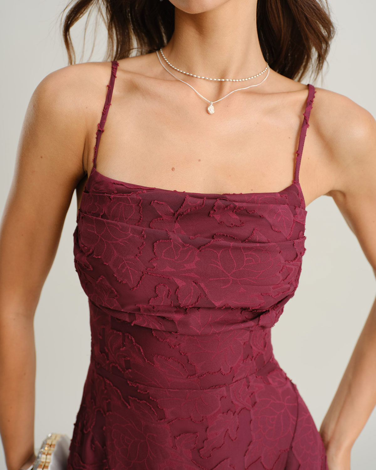 Lea™ | Vestido Jacquard Slip Maxi