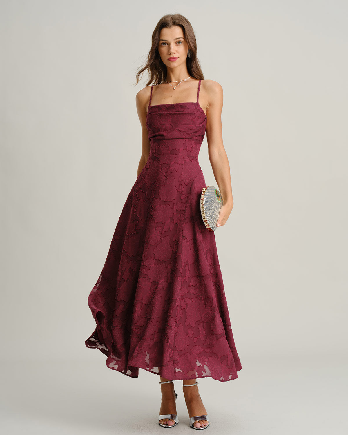 Lea™ | Vestido Jacquard Slip Maxi