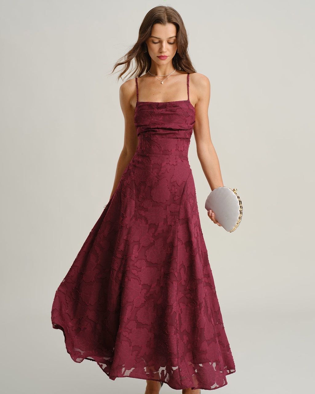 Lea™ | Vestido Jacquard Slip Maxi