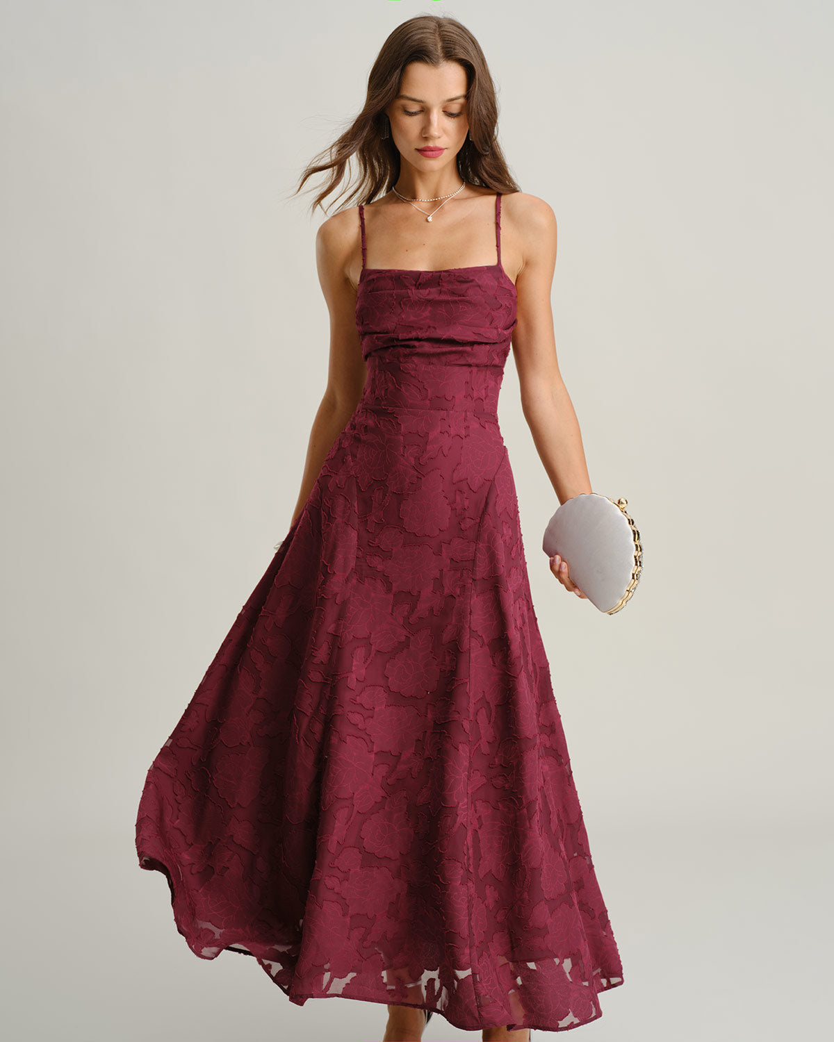 Lea™ | Vestido Jacquard Slip Maxi